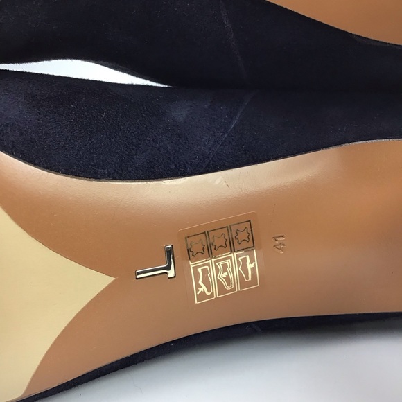 Lafayette 148 ADLEY Suede Block Heeled Knee High Boots Blue Sz 41 EU 11 … - Picture 5 of 16